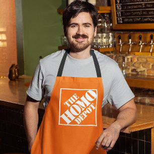 Delantal Depot Gay Homo Naranja Esténcil Frase Divertida LG
