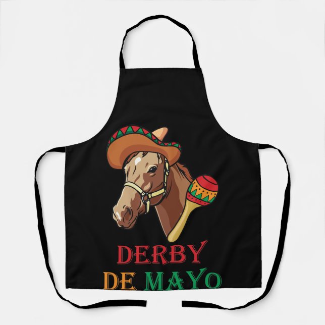 Delantal Derby Mayo Kentucky Horse Race Sombrero México (Anverso)