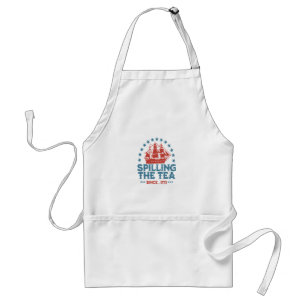 Delantal Derrame El Té Desde 1773 Azul Blanco Rojo Funny 4