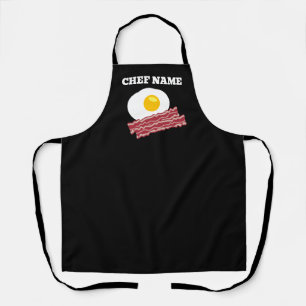 Delantal Desayuno de bacon y huevos personalizado manzana d