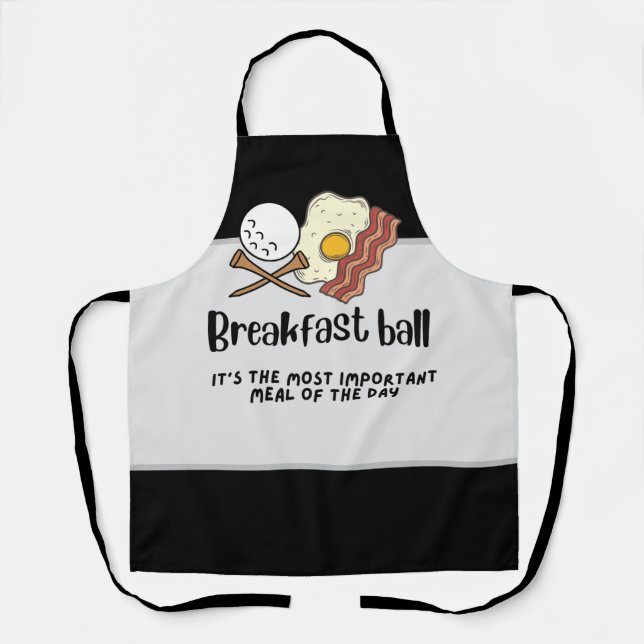 Delantal Desayuno de golf con huevo frito para golfista (Anverso)