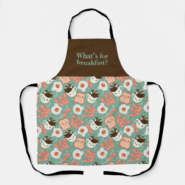 Delantal Desayuno Huevos Bacon Toast Café Apron (Anverso)