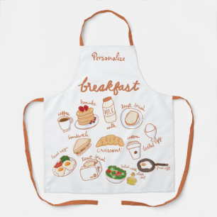 Delantal Desayuno Huevos Coffee Pancakes Cocina femenina