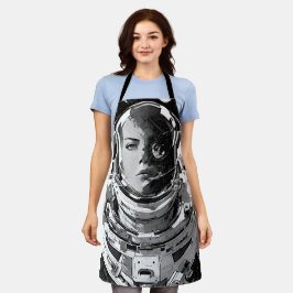 Delantal Descubre la confianza cósmica: astronauta Chica