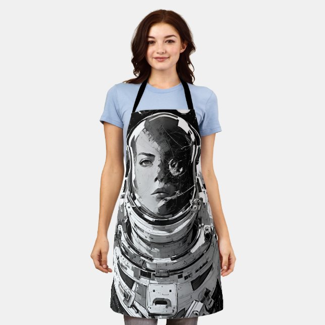 Delantal Descubre la confianza cósmica: astronauta Chica (Gastado)