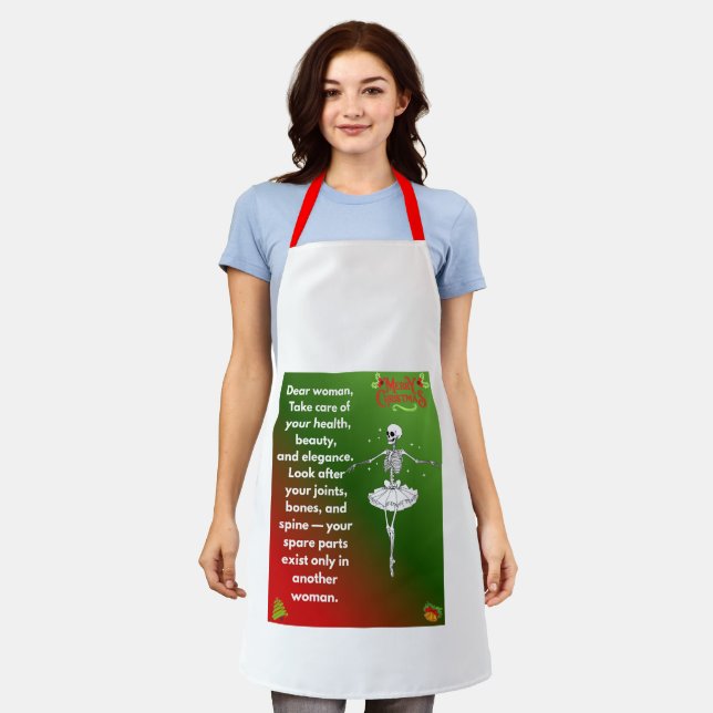 Delantal Deseos divertidos de Navidad para esqueleto para m (Gastado)