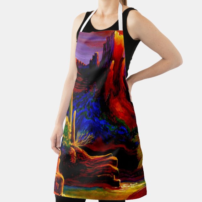 Delantal Desierto pintado por Sunset Apron (in situ)