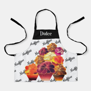 Delantal Deslumbrante, Personalizado Texto, Muffinos de la 