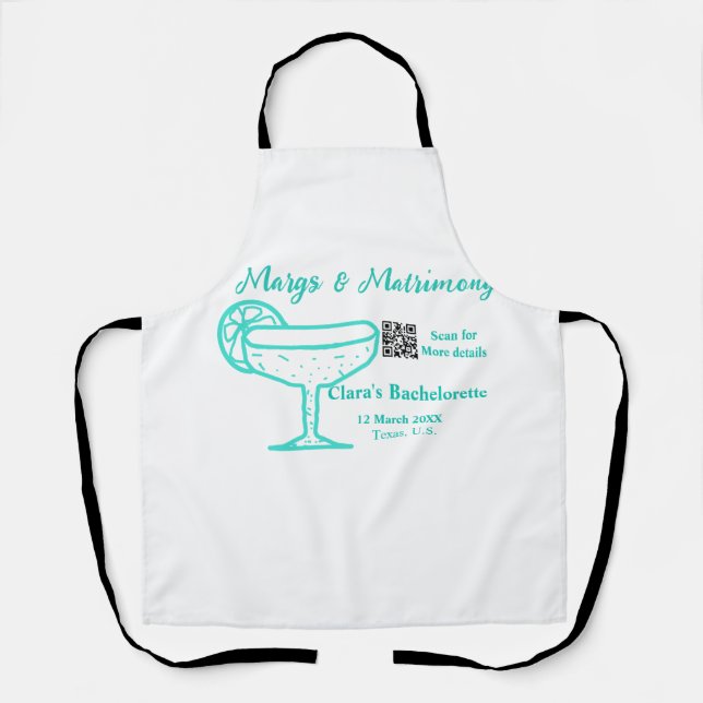 Delantal Despedida de soltera Turquoise Margs & Matrimony  (Anverso)