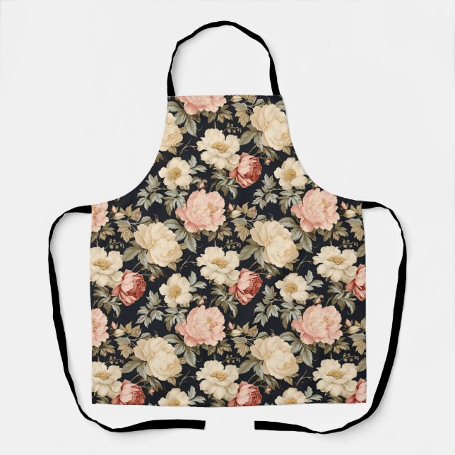 Delantal Desplazamientos con rosas estilo victoriano (Anverso)