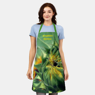 Delantal Desplegado de girasol personalizado