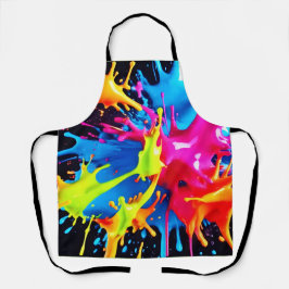 Delantal Destellos de neón brillantes en arte abstracto