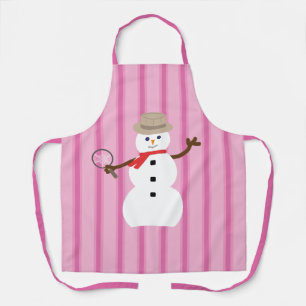 Delantal Detective de Snowman rosa divertido y divertido