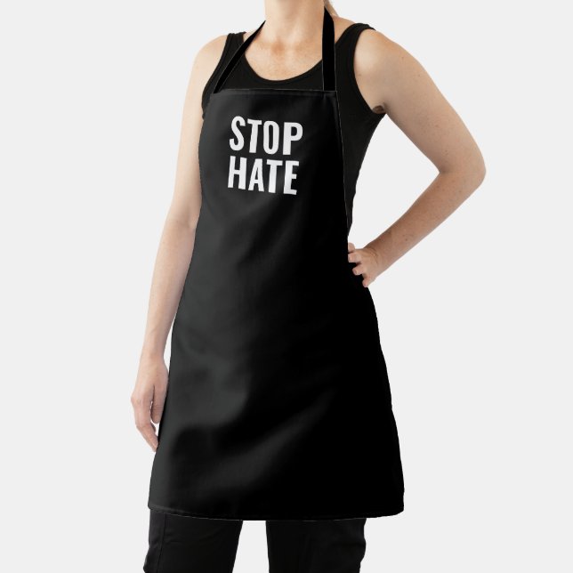 Delantal Detener el odio, blanco negro Apron (in situ)