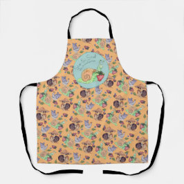 Delantal Detener y oler el patrón del caracol de fresas