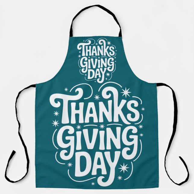 Delantal Día de Acción de Gracias celebrado con familiares  (Anverso)