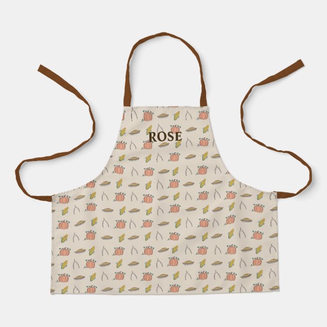 Delantal Día de Acción de Gracias Cena Niños Apron (Anverso)