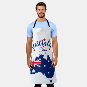 Delantal Día de Australia Azul y Blanco Rojo