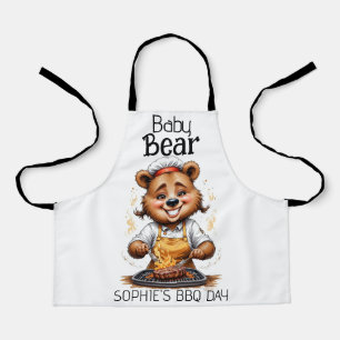 Delantal Día de Barbacoa del Pequeño Chef del Oso