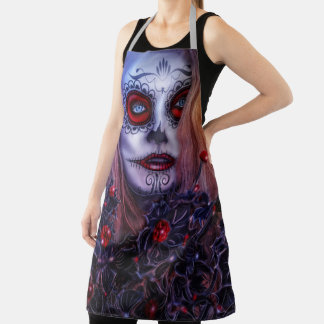 Delantal Día de la Dama de la Calavera Muerta