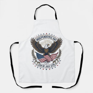 Delantal Día de la Independencia Águila Bandera Camiseta Vi