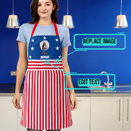 Delantal Día de la Independencia Blanco Rojo y Azul
