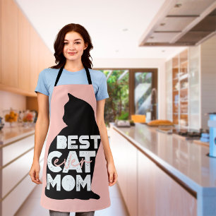 Delantal Día de la Madre Divertido Rosa Mejor Mamá de Gatos