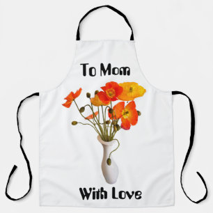 Delantal Día de la Madre Vase de Poppies Apron