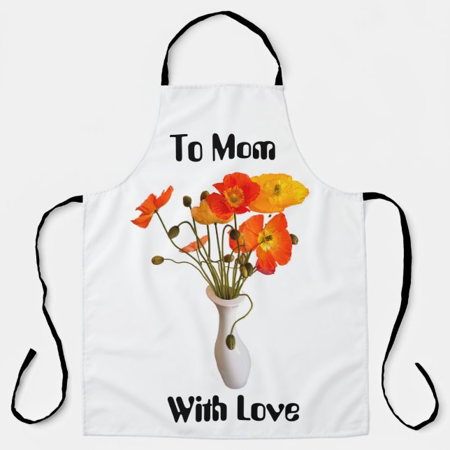 Delantal Día de la Madre Vase de Poppies Apron (Anverso)