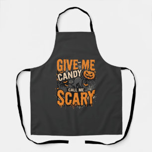 Delantal Día de las Brujas Dame Caramelo Gato Asustadizo