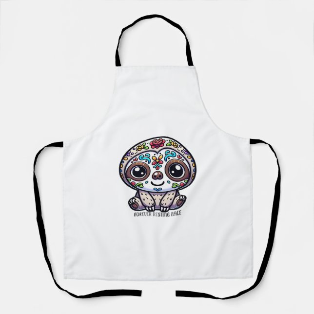 Delantal Dia De Los Muertos Sloth Active T-Shirt (Anverso)