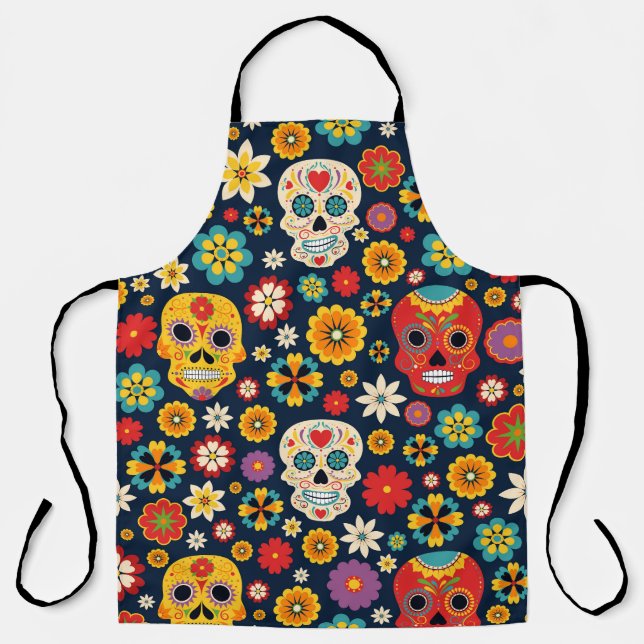 Delantal Dia de los Muertos Vintage (Anverso)