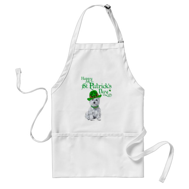 Delantal Día de San Patricio de Westie (Frente)