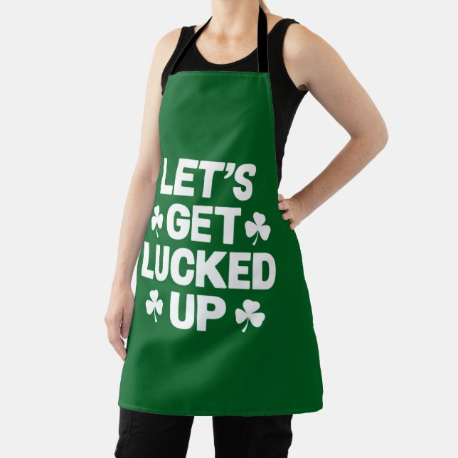 Delantal Día de San Patricio dejemos que se burle de la ama (in situ)