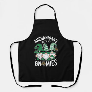 Delantal Día de San Patricio Shamrock Afortunado Gnomos Leo