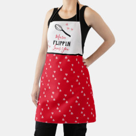 Delantal Día de San Valentín Flippin te Ama Corazones Horne