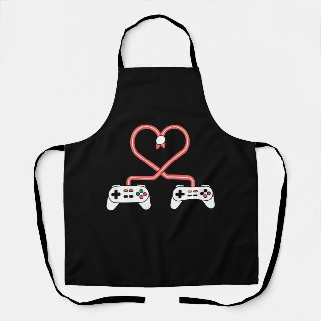 Delantal Día de San Valentín para jugadores de videojuegos  (Anverso)