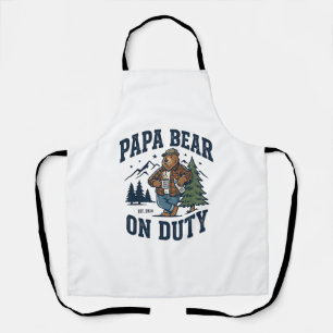 Delantal Día del Padre Camiseta Oso Papá De Servicio Divert