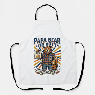 Delantal Día del Padre Camiseta Oso Papá de Servicio Divert