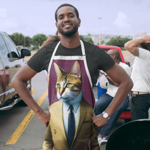 DELANTAL DÍA DEL PADRE, LA PERSONA DE GATO DAD MENS KITCHEN