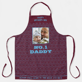 Delantal Día Del Padres Maroon Zig Zag Nombre Y Foto