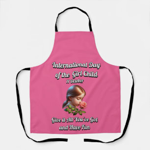 Delantal Día Internacional del Chica. Diversión
