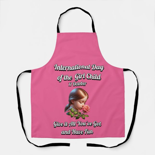 Delantal Día Internacional del Chica. Diversión (Anverso)