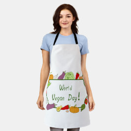 Delantal Día Mundial de la Vegetariana Minimalista