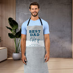 Delantal Día Rústico del Mejor Padre Gris<br><div class="desc">Apron del Día del Mejor Padre Grito Rústico. El delantal del día del padre personalizado. El texto es una tipografía de moda sobre fondo rústico beige. Añade tus nombres y haz un gran regalo para el Día del Padre, cumpleaños o Navidades. Un maravilloso y encantador honor para papá, nuevo padre...</div>