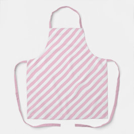 Delantal Diagonal white and pink stripes pattern