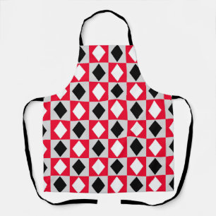 Delantal Diamante de rhombus blanco rojo