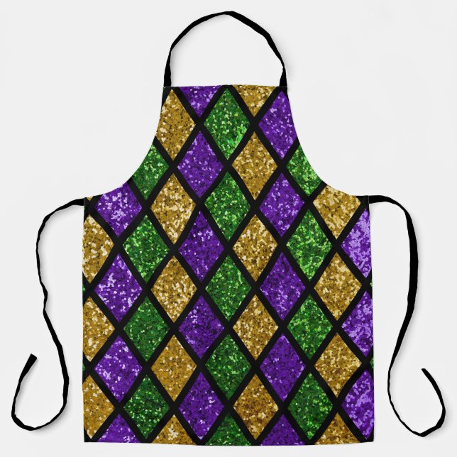 Delantal Diamantes de las baldosas, fondo festivo (Anverso)