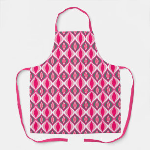 Delantal Diamantes modernos de medio siglo, rosa, fucsia y 
