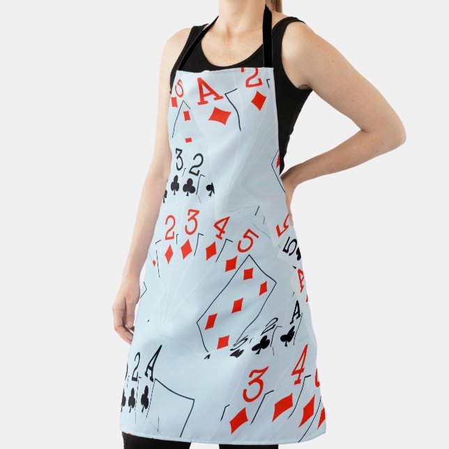 Delantal Diamantes Y Clubs Cartas De Póquer, Apron Impresió (in situ)
